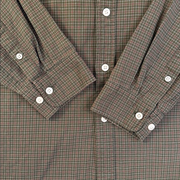 VTG Y2K Gap Classic Oxford Button Down Shirt All Cotton Green Check Pocket Large - Picture 8 of 14